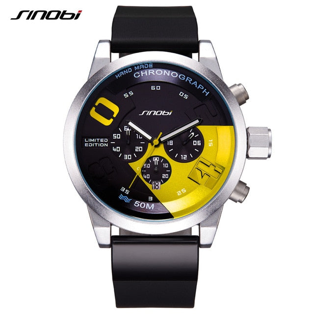 men sports watches relogio masculino waterproof red dial mans chronograph quartz wrist watch new fast & furious yellowblack / china