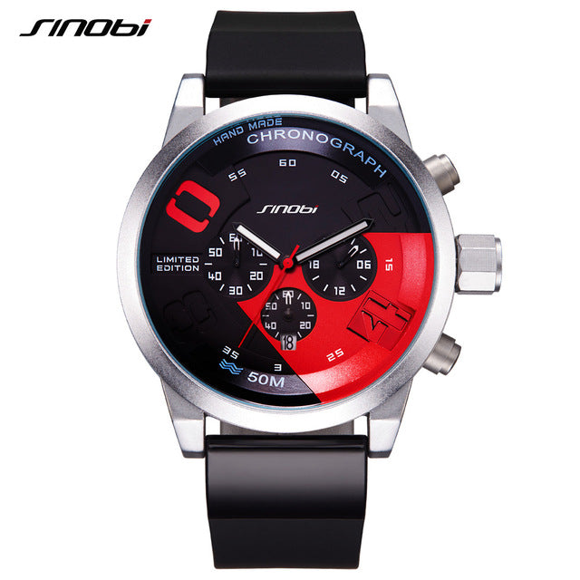 men sports watches relogio masculino waterproof red dial mans chronograph quartz wrist watch new fast & furious redblack / china