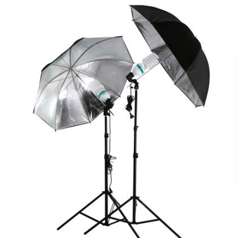 1pcs 83cm 33" photo studio flash light grained black silver umbrella reflective reflector