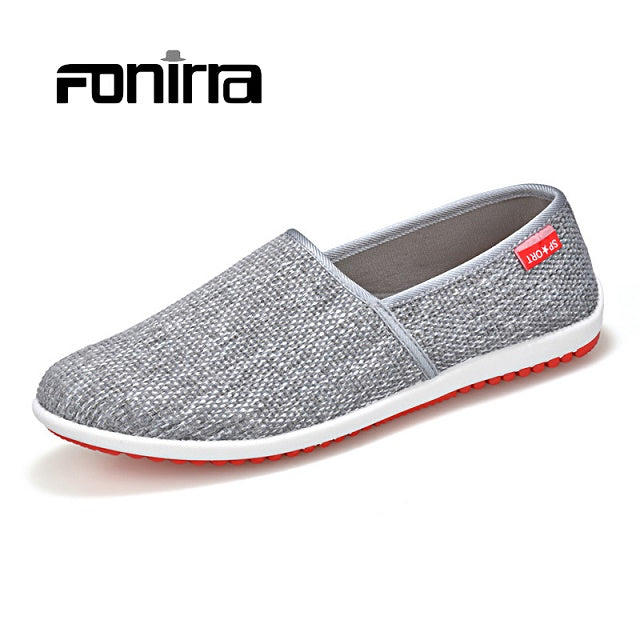 fonirra men casual shoes summer breathable hemp men shoes concise soft casual flat fashion men's loafers shoes