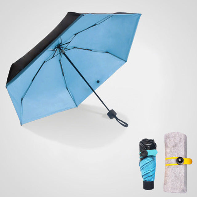 mini pocket women umbrellas parasol folding male umbrella rain women anti uv guarda chuva sombrinha sun paraguas parapluie blue