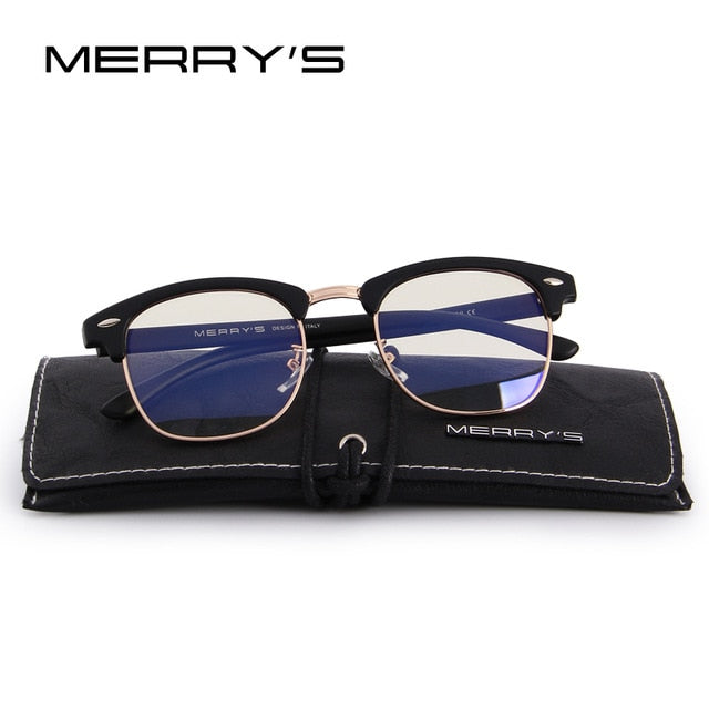 merry's anti blue rays computer goggles reading glasses 100% uv400 radiation-resistant computer gaming glasses c02 matte black