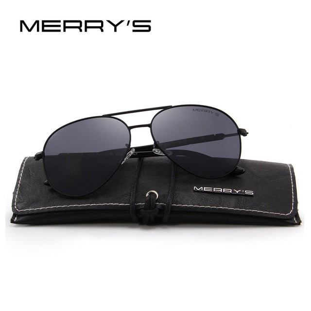 merry's design men/women classic pilot polarized sunglasses 100% uv protection c01 black