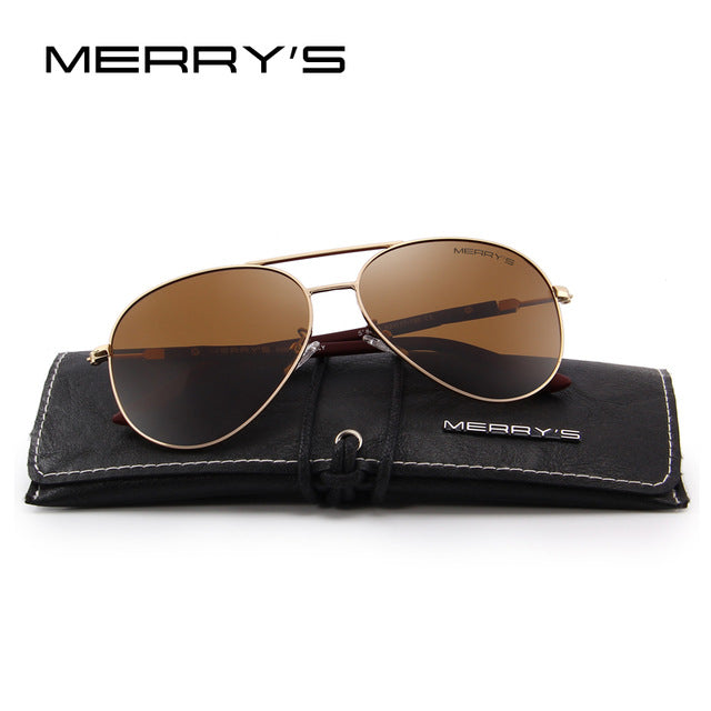 merry's design men/women classic pilot polarized sunglasses 100% uv protection c11 brown