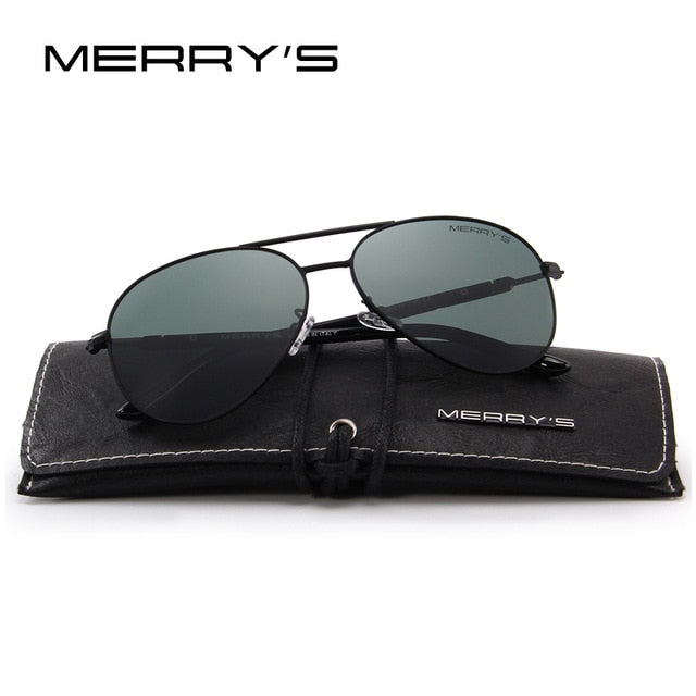merry's design men/women classic pilot polarized sunglasses 100% uv protection c02 green