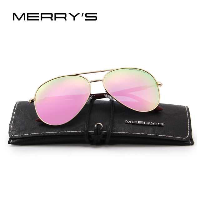 merry's design men/women classic pilot polarized sunglasses 100% uv protection c03 pink