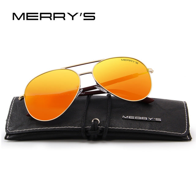 merry's design men/women classic pilot polarized sunglasses 100% uv protection c06 red