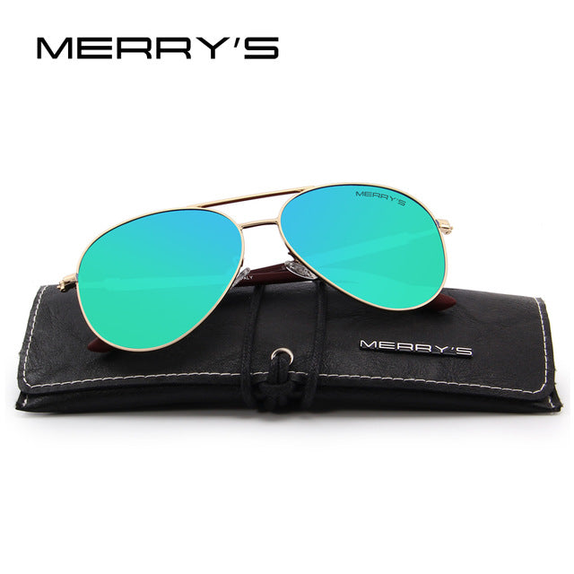 merry's design men/women classic pilot polarized sunglasses 100% uv protection c07 green