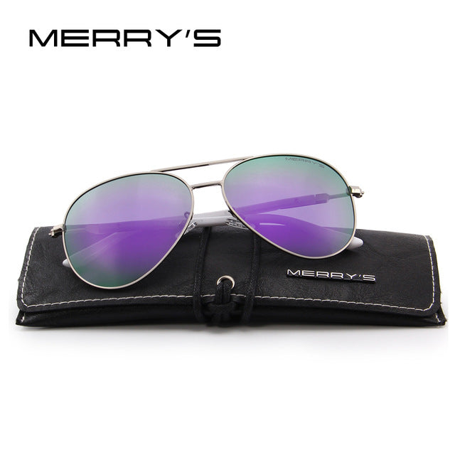merry's design men/women classic pilot polarized sunglasses 100% uv protection c08 purple