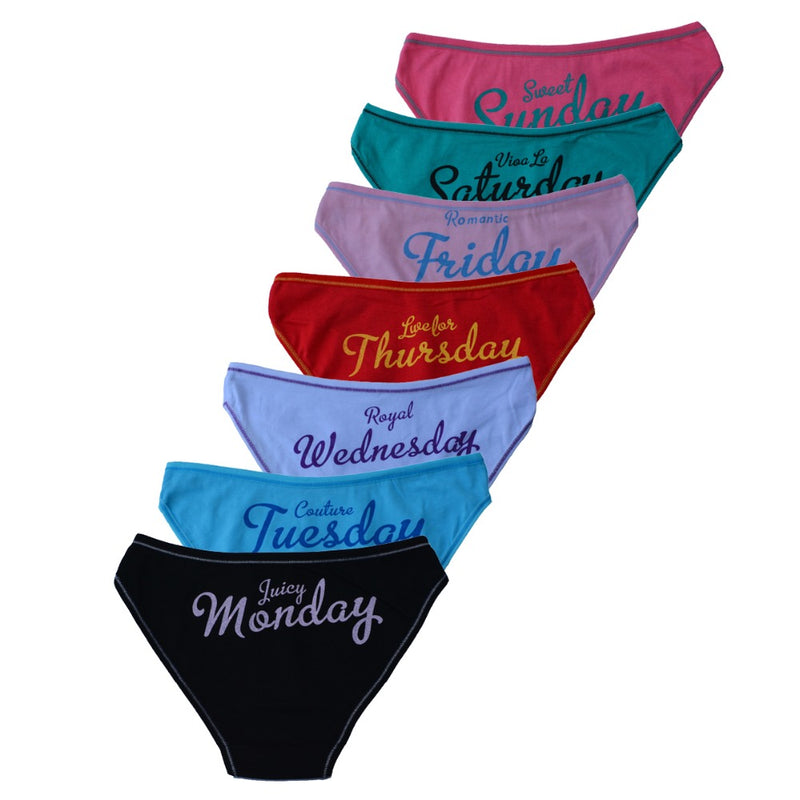 funcilac women underwear cotton every weekdays sexy ladies panties knickers briefs lingerie for women (7 pcs/lot )size:m l xl
