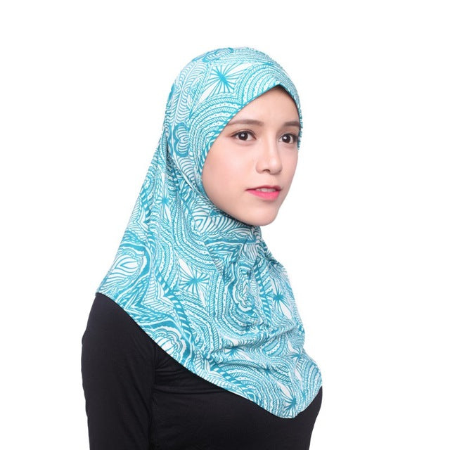 women full cover inner hijab cap 12 colors muslim hijab scarf  ice silk arabianislamic head wear hat underscarf green