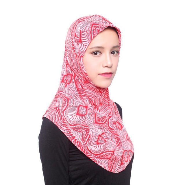 women full cover inner hijab cap 12 colors muslim hijab scarf  ice silk arabianislamic head wear hat underscarf rose red