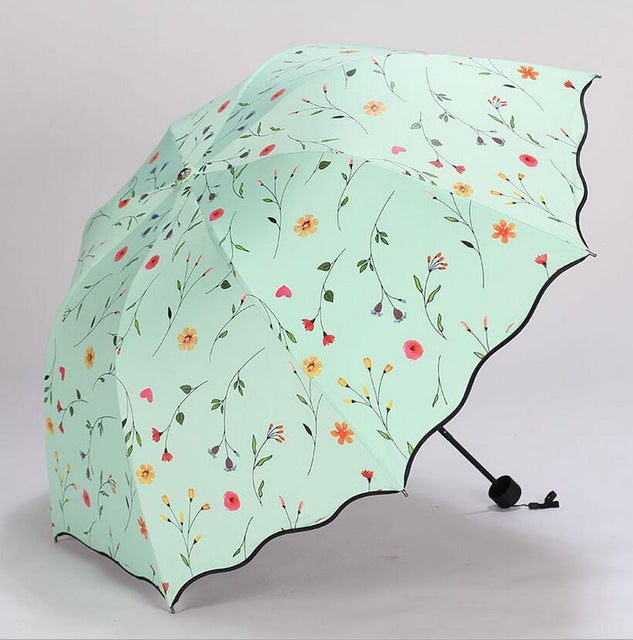 flower women's umbrella folding wind resistant summer sun umbrella parasol uv protection flower women's umbrella as pic 3