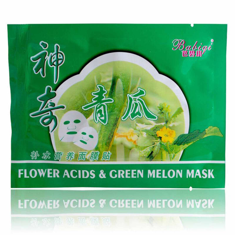 5/10/20 pcs natural flower acids & green melon facial mask moisturising skin care vitamin e hyaluronic acid 25g(0.88oz)