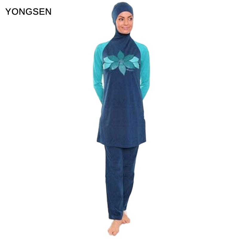 yongsen muslim swimwear islamic women modest hijab plus size burkinis wear swimming bathing suit beach full coverage swimsuit