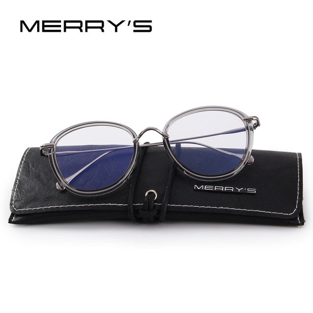 merry's design women retro cat eye optical frames eyeglasses classic glasses c02 gray