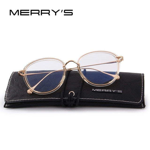 merry's design women retro cat eye optical frames eyeglasses classic glasses c04 clear