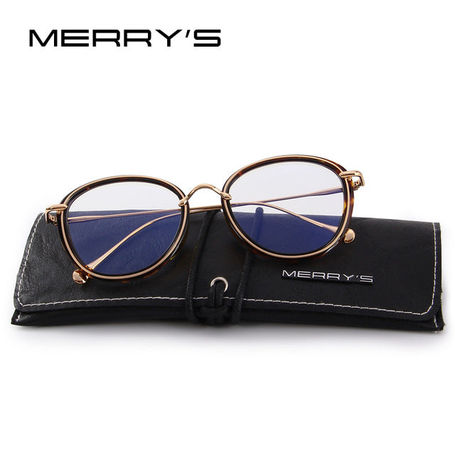 merry's design women retro cat eye optical frames eyeglasses classic glasses c05 leopard