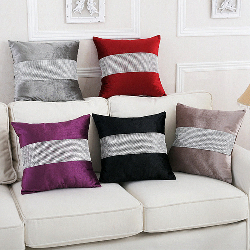 luxurious velour with diamond pillow cover / cushion cover
