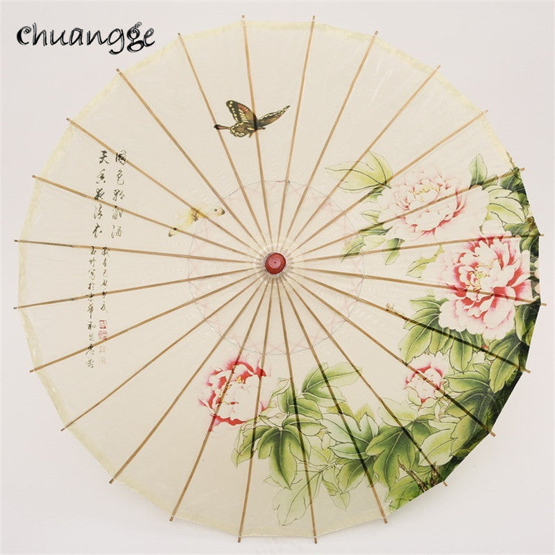 chuangge handmade oiled paper umbrella bamboo wooden rain umbrella women classical japanese chinese style guarda chuva