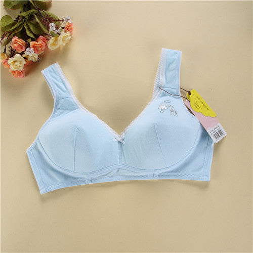 high quality young girl bra cotton underwear small training bra breathable cartoon lace teen bra lingerie for kidssn0051