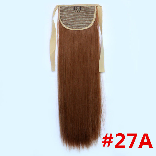 feibin tie on ponytail hair extension tail hairpiece long straight synthetic women's hair #18 / 24inches