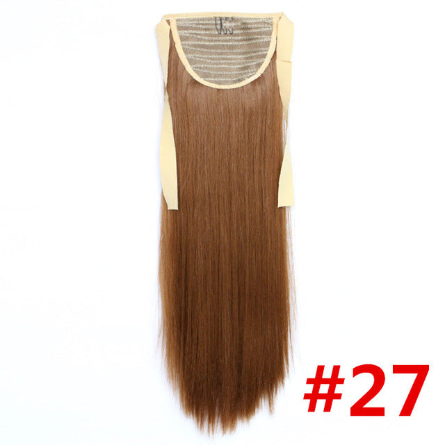 feibin tie on ponytail hair extension tail hairpiece long straight synthetic women's hair #27 / 24inches
