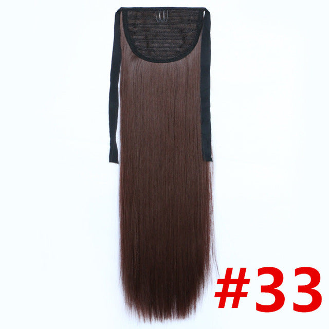 feibin tie on ponytail hair extension tail hairpiece long straight synthetic women's hair #33 / 24inches