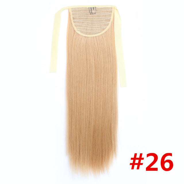 feibin tie on ponytail hair extension tail hairpiece long straight synthetic women's hair #130 / 24inches