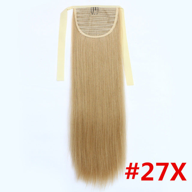 feibin tie on ponytail hair extension tail hairpiece long straight synthetic women's hair #60 / 24inches