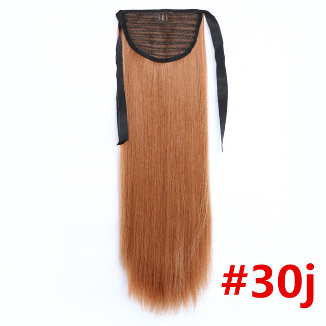 feibin tie on ponytail hair extension tail hairpiece long straight synthetic women's hair 25# / 24inches