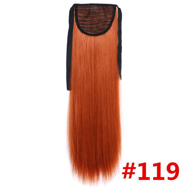 feibin tie on ponytail hair extension tail hairpiece long straight synthetic women's hair 68# / 24inches
