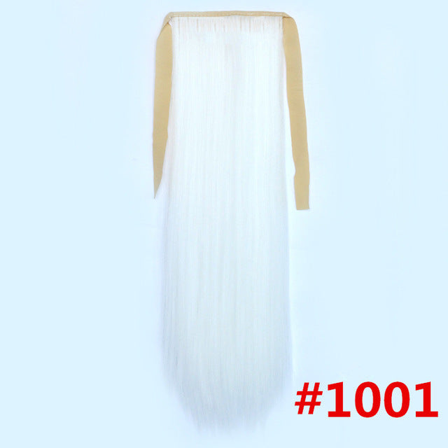 feibin tie on ponytail hair extension tail hairpiece long straight synthetic women's hair 1001# / 24inches