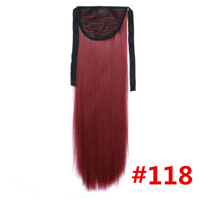 feibin tie on ponytail hair extension tail hairpiece long straight synthetic women's hair 22/613# / 24inches