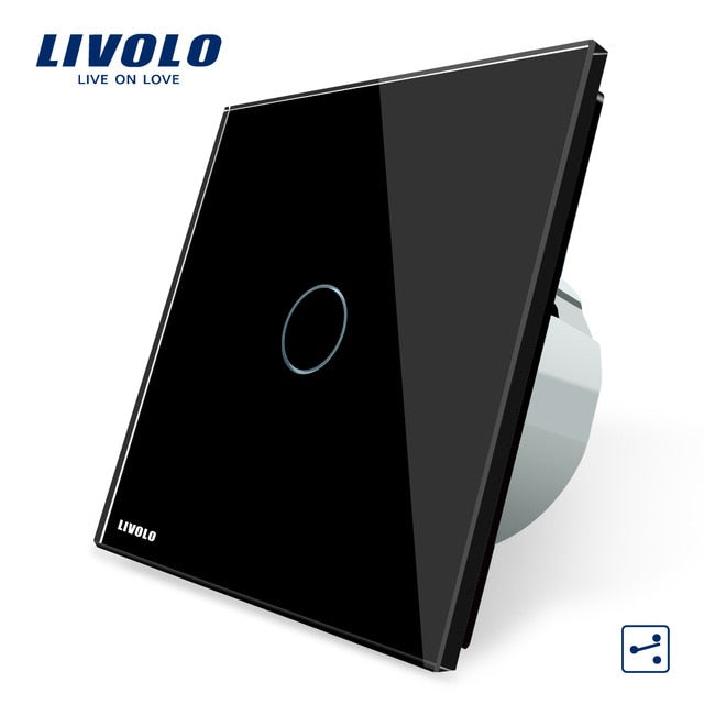 livolo eu standard wall switch 2 way control touch screen switch,  crystal glass panel, 220-250v,vl-c701s-1/2/3/5