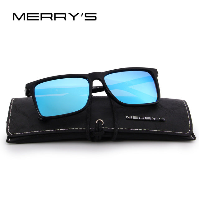 merry's design men polarized rectangle sunglasses 100% uv protection c02 blue