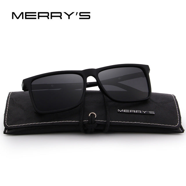 merry's design men polarized rectangle sunglasses 100% uv protection c03 matte black