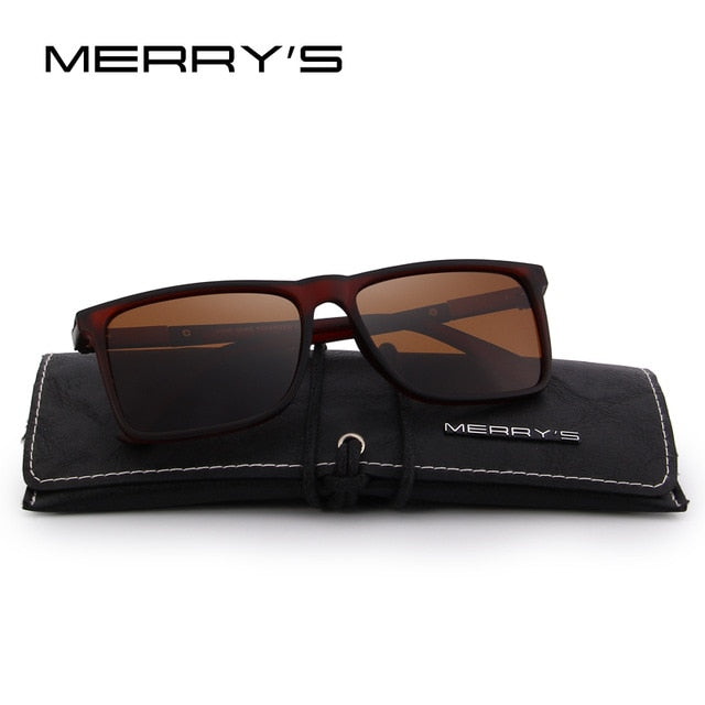 merry's design men polarized rectangle sunglasses 100% uv protection c04 brown