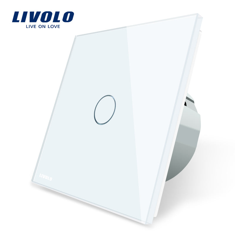 eu standard  switch wall touch switch luxury white crystal glass, 1 gang 1 way switch, ac 220-250  c701-11/2/3/5