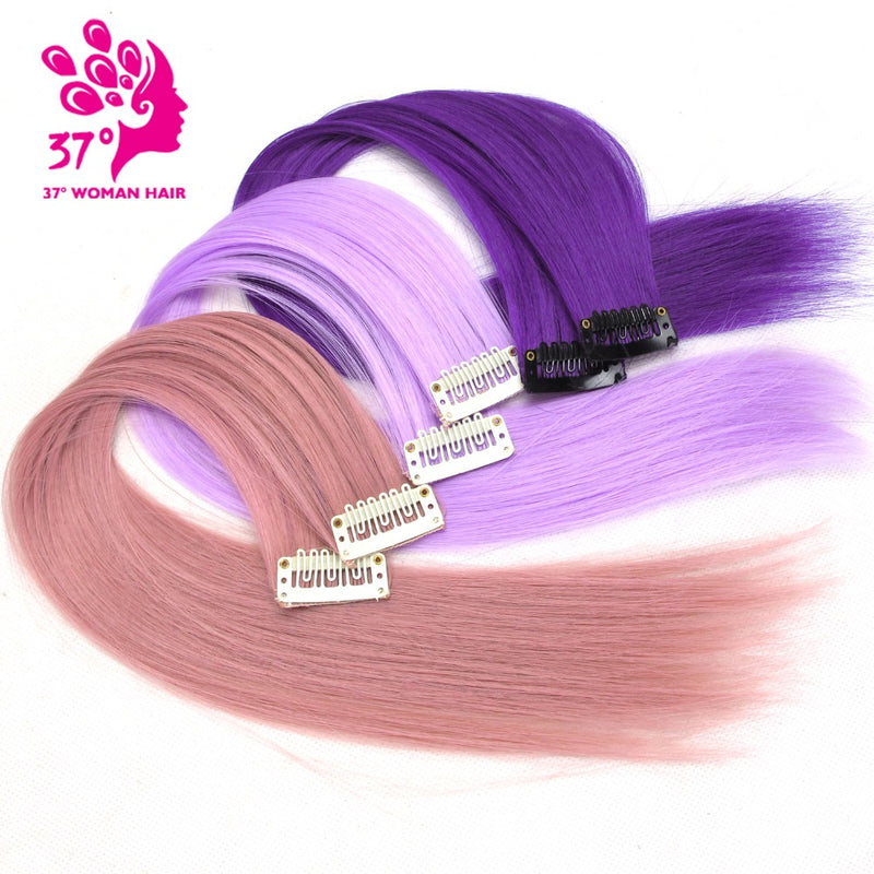 dream ice's 10pcs/lot clip-in one piece for ombre hair extensions 16"40cm pure color straight long synthetic hair