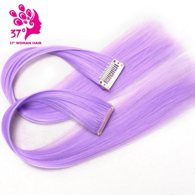 dream ice's 10pcs/lot clip-in one piece for ombre hair extensions 16"40cm pure color straight long synthetic hair #24 / 16inches