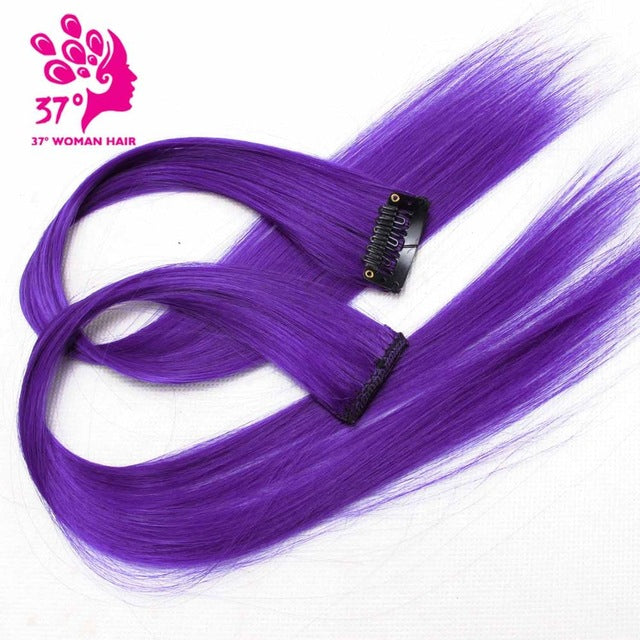 dream ice's 10pcs/lot clip-in one piece for ombre hair extensions 16"40cm pure color straight long synthetic hair #26 / 16inches