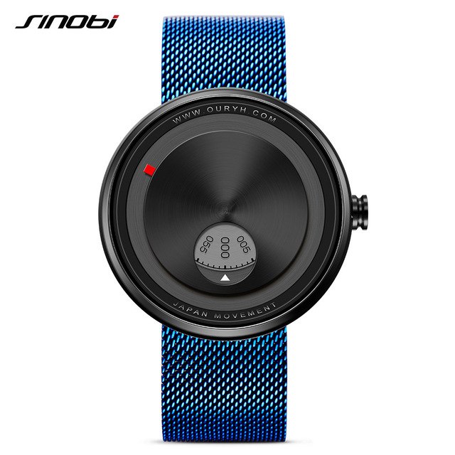 men's creative milan strap wrist watches relogio watch rotate dial plate wrist creative & sports watch blue / china