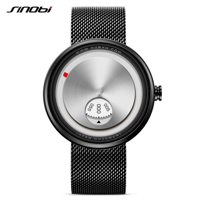 men's creative milan strap wrist watches relogio watch rotate dial plate wrist creative & sports watch black / china