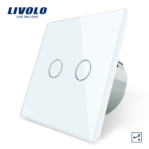 eu standard touch switch, 2 gang 2 way control, 3 color crystal glass panel,wall light switch,220-250v,c702s-1/2/3/5
