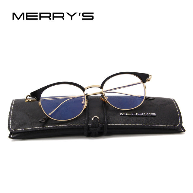 merry's design women retro cat eye optical frames eyeglasses c03 gold