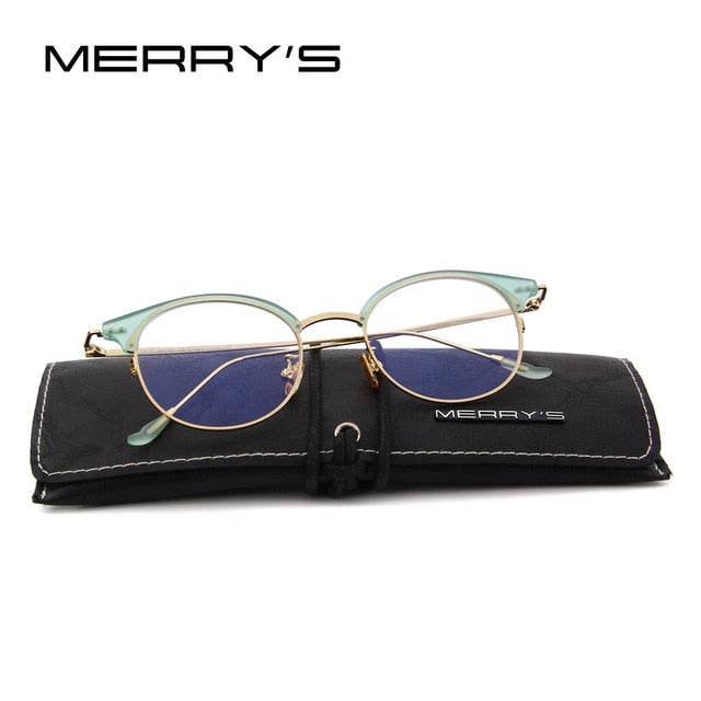 merry's design women retro cat eye optical frames eyeglasses c04 green
