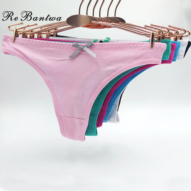 rebantwa 10pcs ladies intimates calcinha lingerie for women bikini panties lot woman underwear cotton tanga cute solid g string