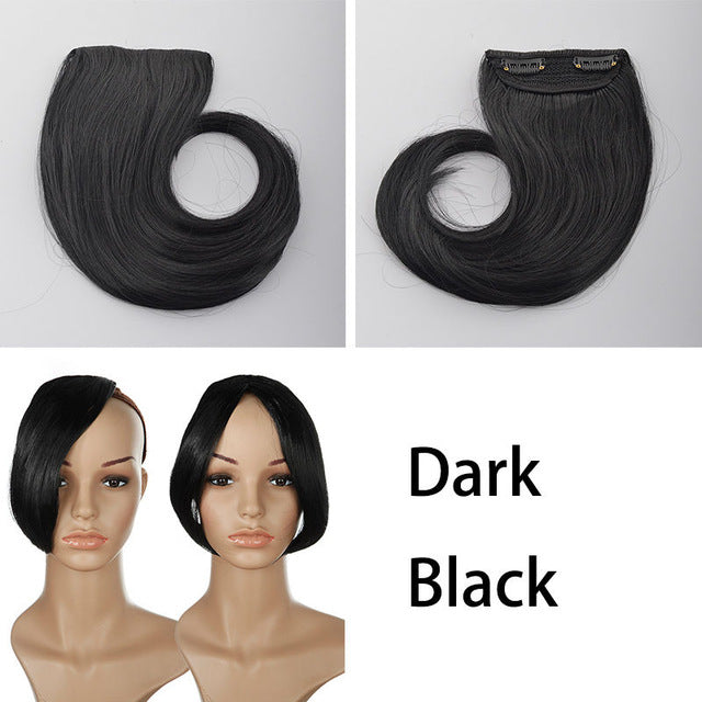 long clip in on front hair bang side fringe hair extension real natural synthetic bangs hair piece