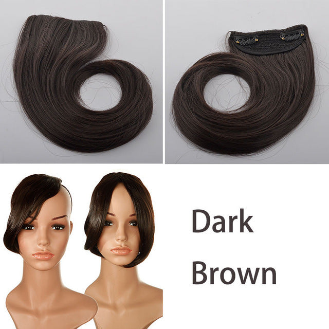 long clip in on front hair bang side fringe hair extension real natural synthetic bangs hair piece